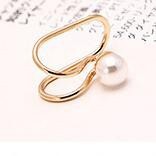 Anting aksesoris fashion berlian berbentuk temperamen mutiara jepit kreatif Korea earrings anting wanita fashion-#7