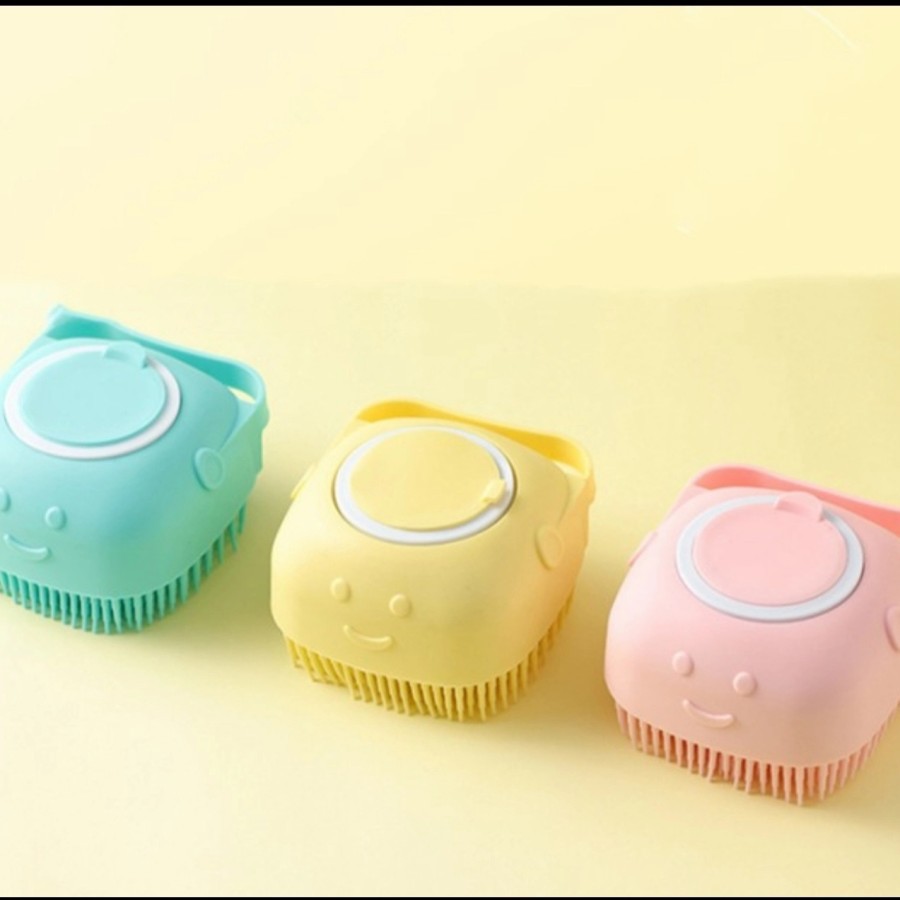 sikat mandi silikon dispenser brush