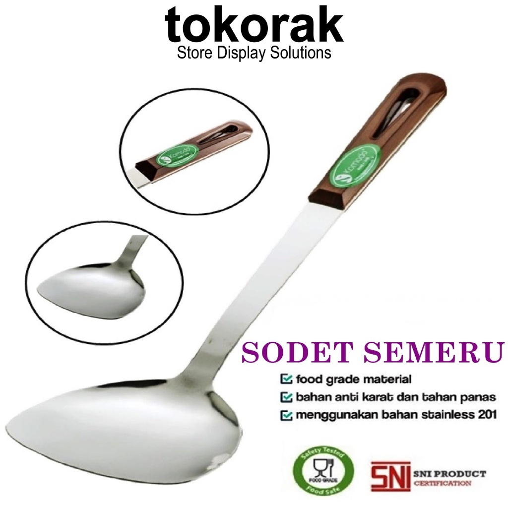 SPATULA STAINLESS STEEL KOMODO – SODET GAGANG MOTIF KAYU SEMERU