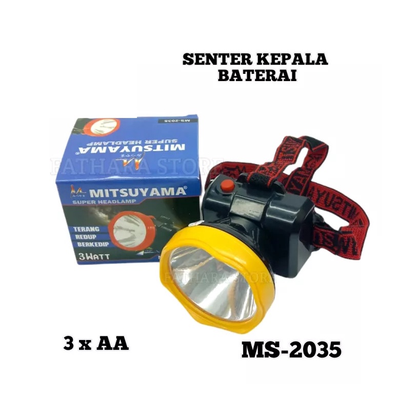 COD Senter kepala baterai headlamp Mitsuyama MS-2035