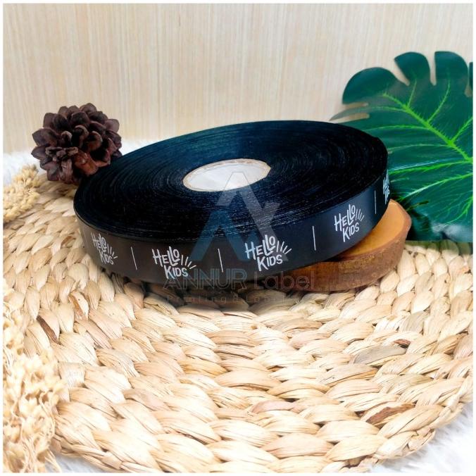

(BISA COD) Label satin hitam 1 roll (160meter) / label merk OBRAL Kode 1308