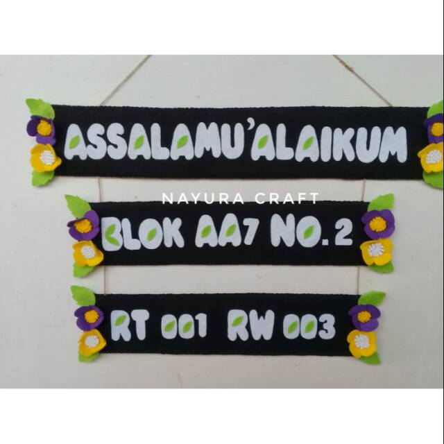 

Papan alamat/papan alamat custom/plang alamat flanel/kreasi flanel
