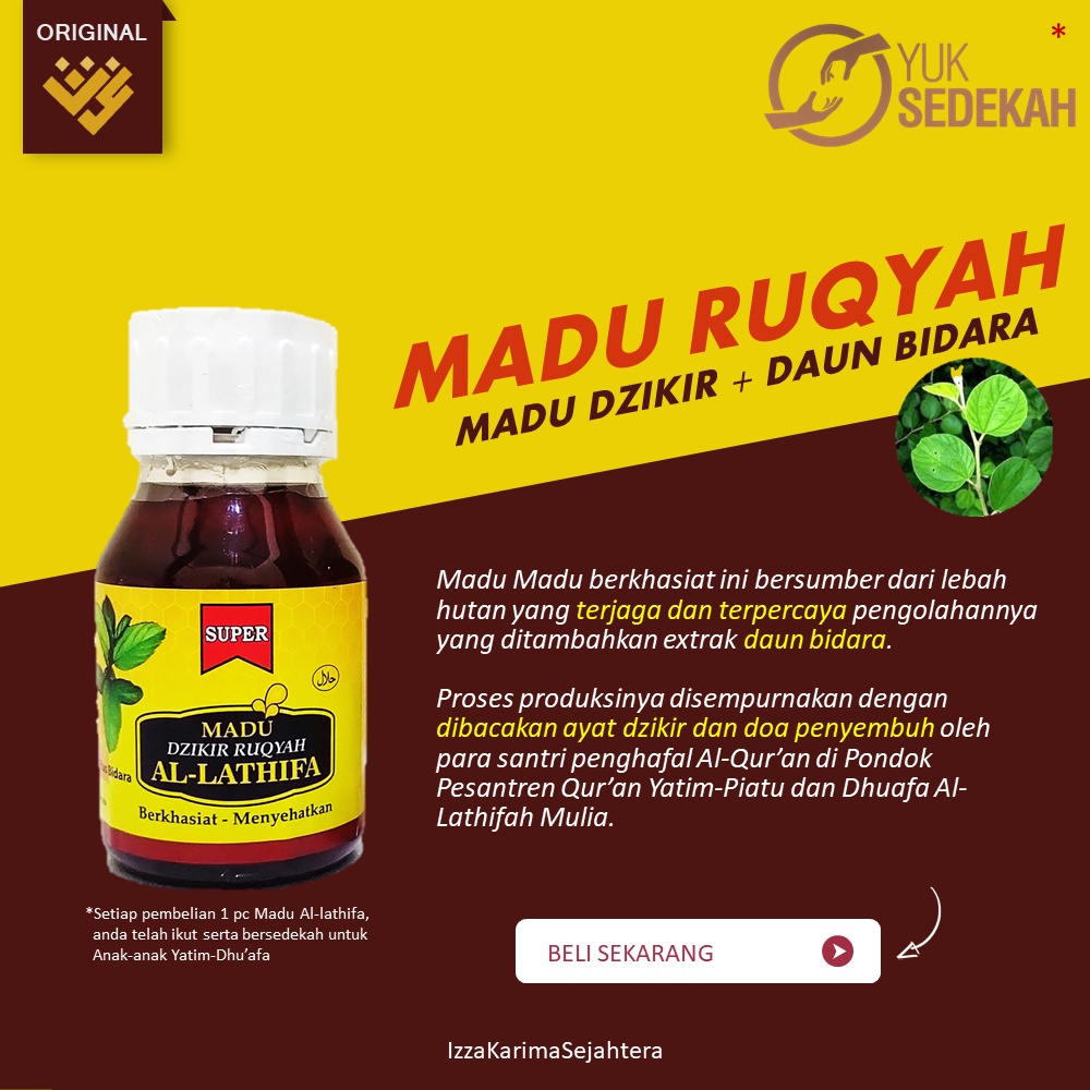 

[ORIGINAL MADU RUQYAH] Madu Dzikir Ruqyah + Daun Bidara Al-Lathifa 350 gr