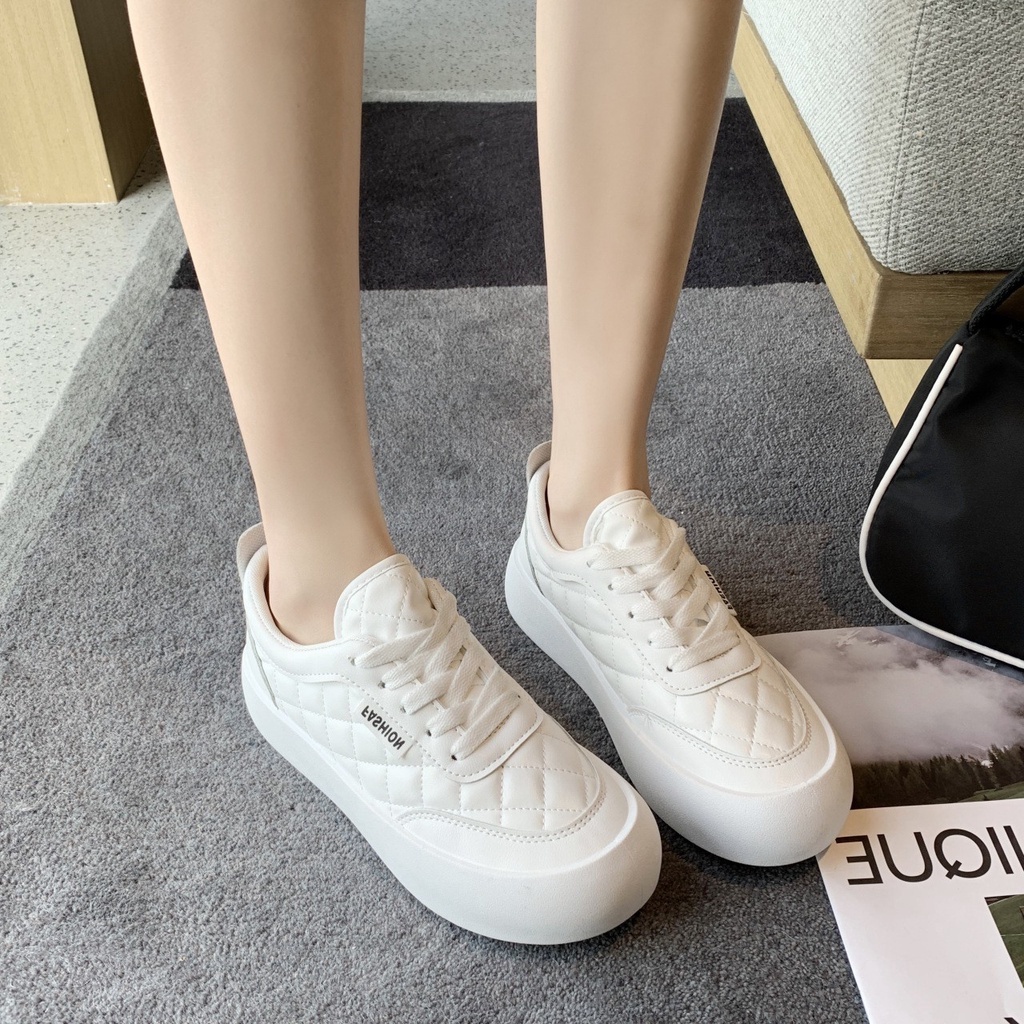 AVANCEID SIZE 36-41 1828 Sepatu Sneakers Wanita Sekolah Kerja Putih Hitam Import