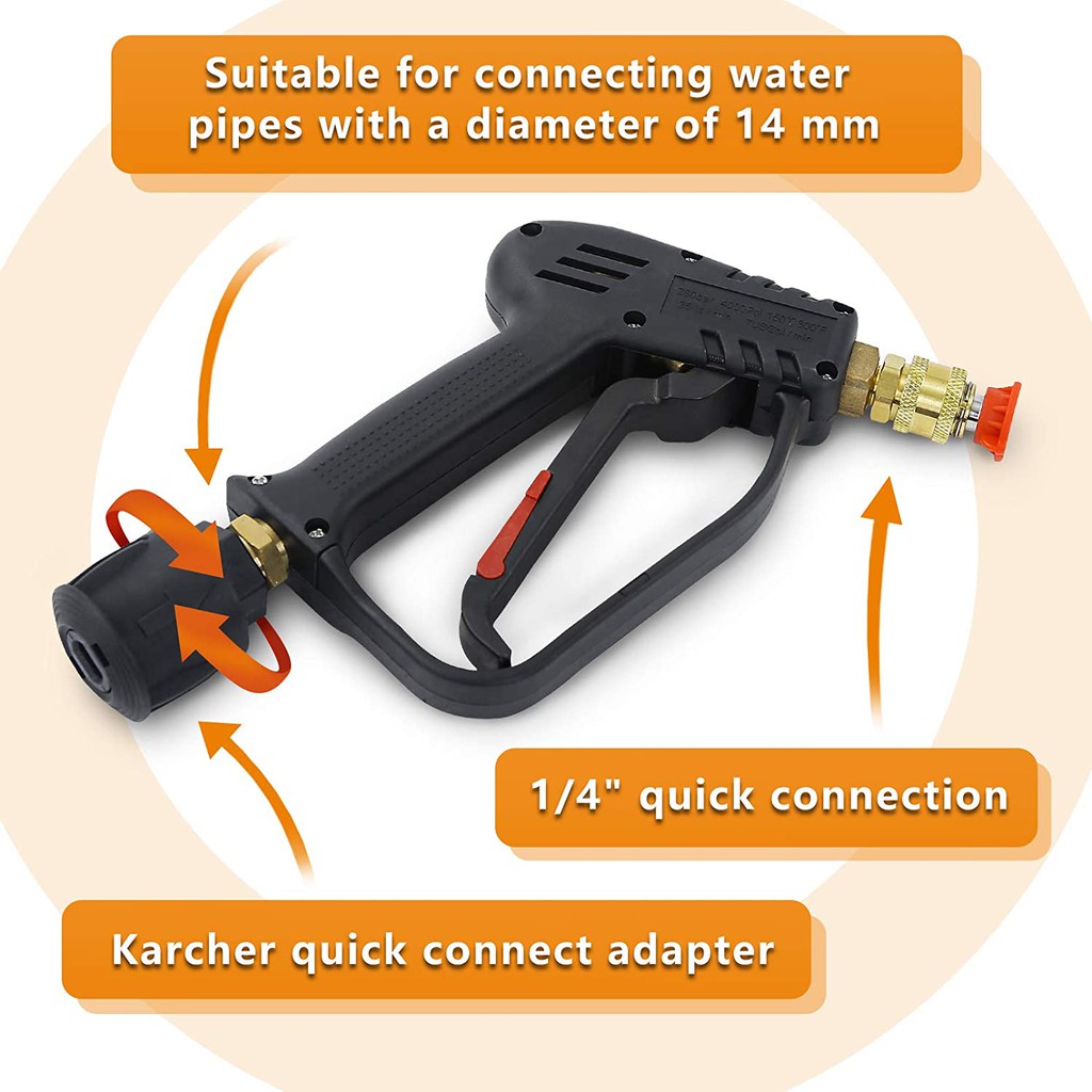 Jet Cleaner Trigger Short Gun with Quick Release N Support Untuk Karcher K2,3,4,5