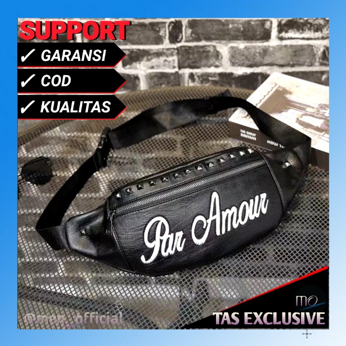 Tas Pria Selempang Samping Srempang Weistbag Kompek Slimbag Dada Pria Cowok Kulit Distro Import