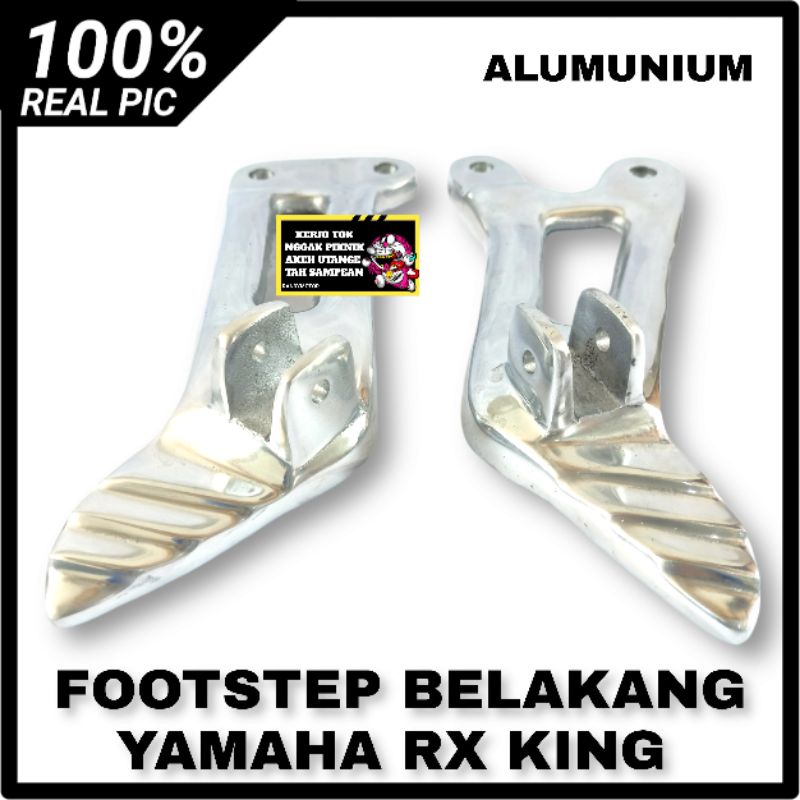 FOOTSTEP FUSTEP BOSTEP POSTEB PIJAKAN KAKI BELAKANG YAMAHA RX KING ALUMUNIUM POLES SET KARET-3