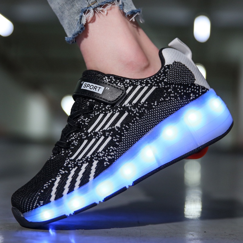 Sepatu Roda Heelys LED  Penjualan Langsung Heelys Anak Dua Roda Invisible Sepatu Rechargeable Lumino