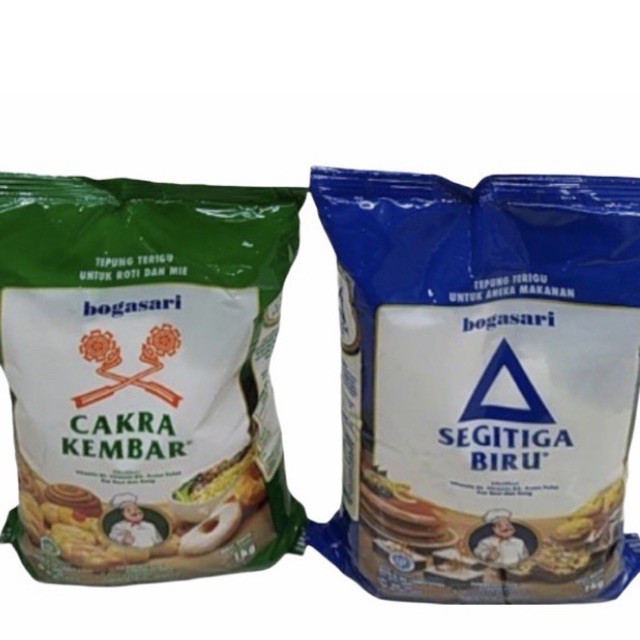 Bogasari Tepung Terigu Segitiga Biru, Cakra Kembar 1Kg