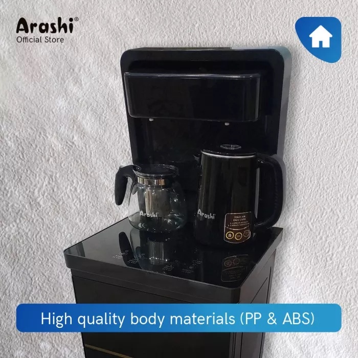 ARASHI Water Dispenser Multifungsi AMD 01B Hot &amp; Normal / Panas &amp; Normal Air Galon Bawah + Remote, Ceret Elektrik &amp; Jar