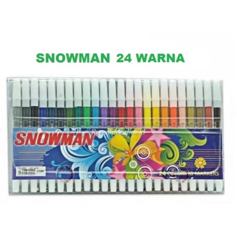 SNOWMAN - SPIDOL WARNA PERMANEN 12 / 24 WARNA - COLOURING PERMANENT MARKER 12 / 24 COLORS