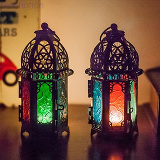 Tempat Lilin Model Lentera Gantung Bahan Metalkristalkaca Gaya Maroko Untuk Dekorasi Coffee Shoprumah