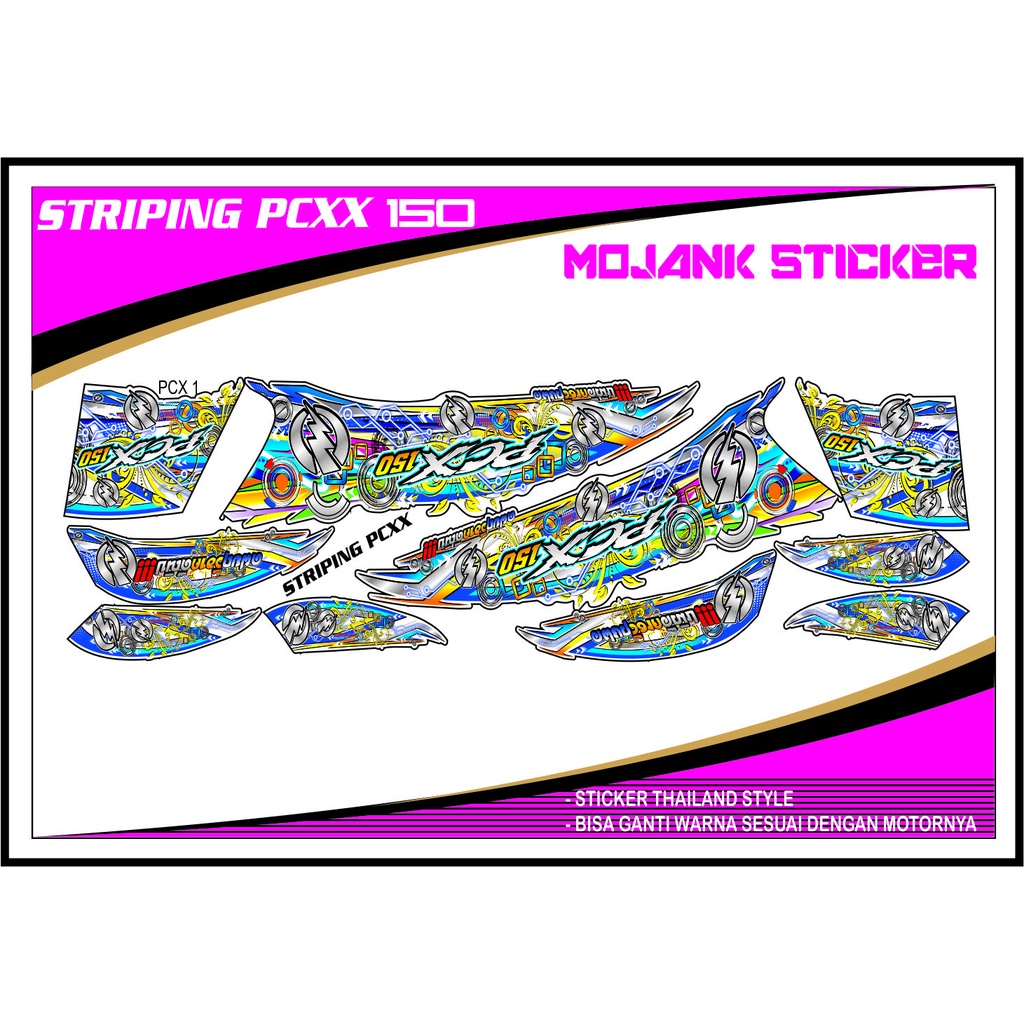 STRIPING VARIASI PCX 150 THAILOOK LIS CUSTOM BISA REQUEST SESUAI WARNA MOTOR SANGAT COCOK UNTUK MENA