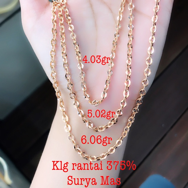 Kalung rantai dewasa emas 375%