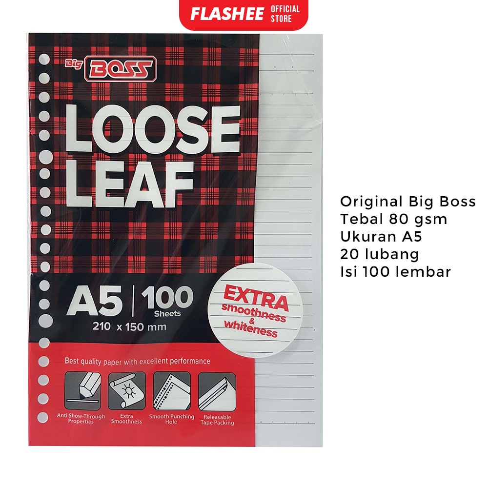 

Flashee Loose Leaf Garis Kertas File Garis Note Isi Binder Garis A5 100 Lembar Berkualitas Termurah