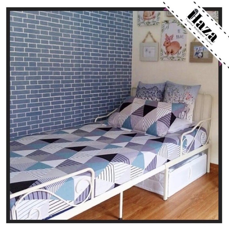 Wallpaper Sticker Bata Biru Desain Rumah Adem