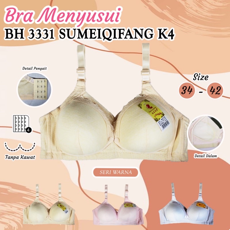 Bra Bh busa MENYUSUI kancing 4 bukaan samping SUMEING
