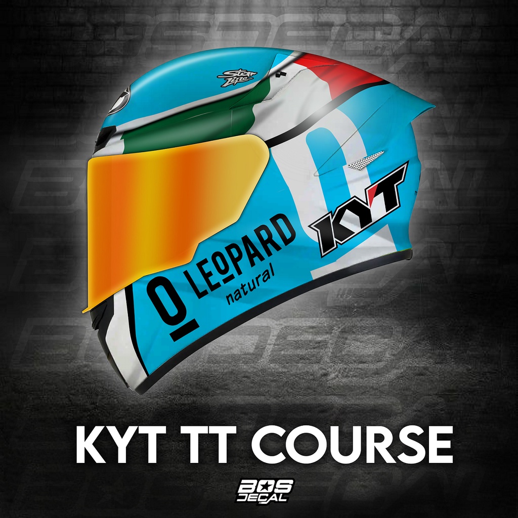 Sticker Decal Helm KYT TT Course TTC Motif Leopard Dalaporta