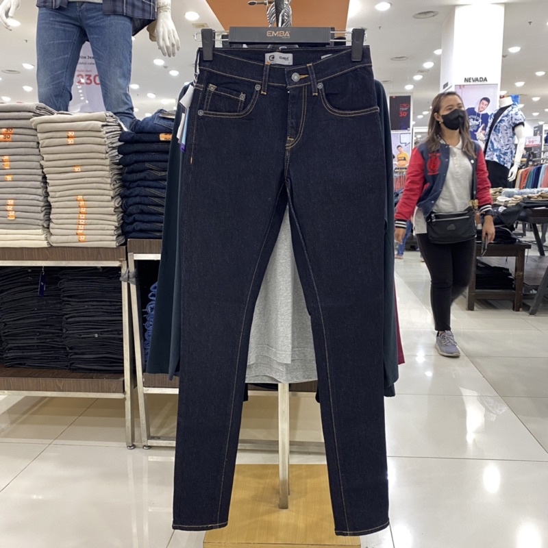 EMBA celana jeans pria morgan slim hitam dan washed 27-38