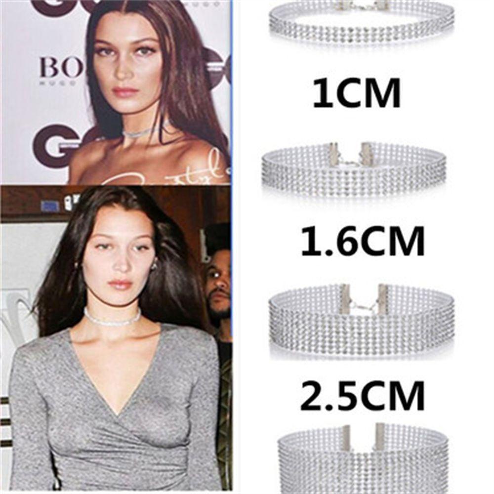 Top Kalung Wedding Accessorie Elemen Leher Diamante Choker Collar