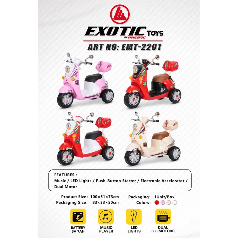 Exotic EMT 2201 Mainan anak motor aki Scoopy
