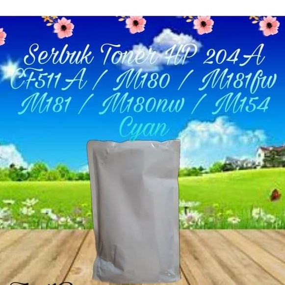 Serbuk Toner HP 204A M154a M154nw M180n M180nw M181fw M154 M180 M181 CF511A Cyan 500gr