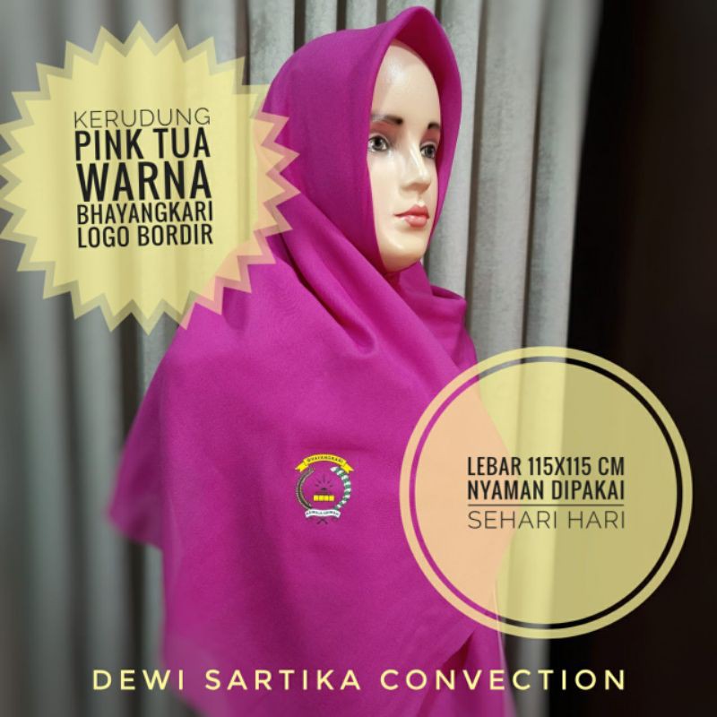 Kerudung Seragam Bhayangkari Custom Logo Sablon/Bordir