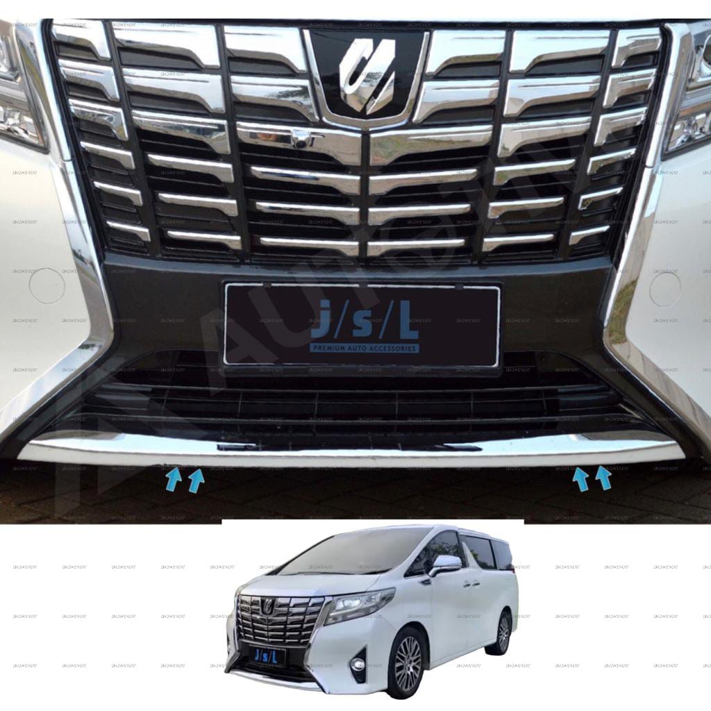 List Bumper Depan Bawah All New Alphard 2015 Front Bumper Trim Chrome