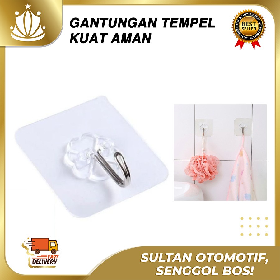 GANTUNGAN TEMPEL KUAT Serbaguna baju, lap, shower, kunci, topi, handuk