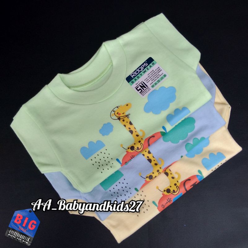 1PC Ridges Kaos Oblong Bayi Full Warna Gambar Lembut Dan SNI UK S-XL