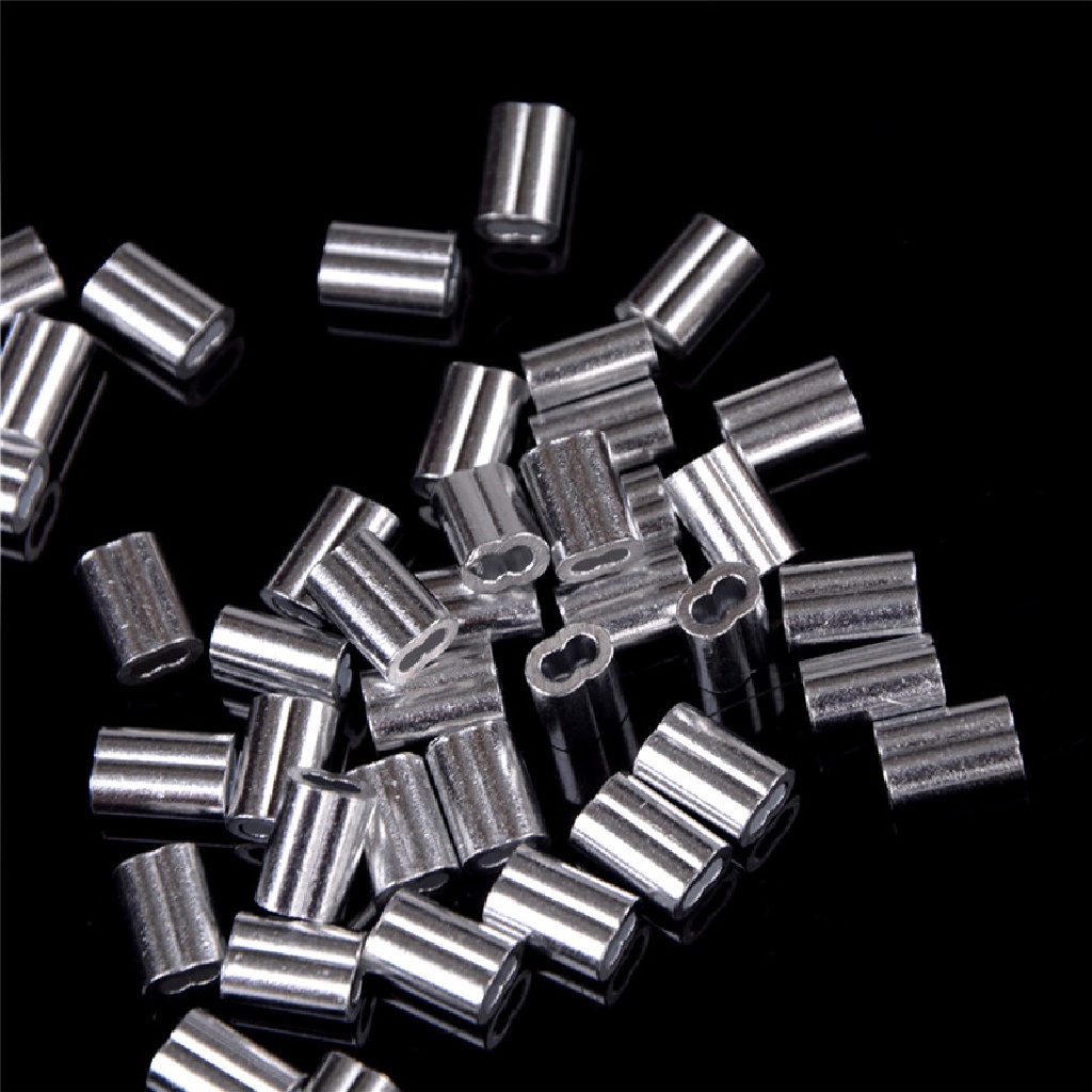 // Hg &amp; ID// 50pcs Crimps Kabel 1.5mm Aluminium Sleeves Cable Wire Rope Clip Fitting.