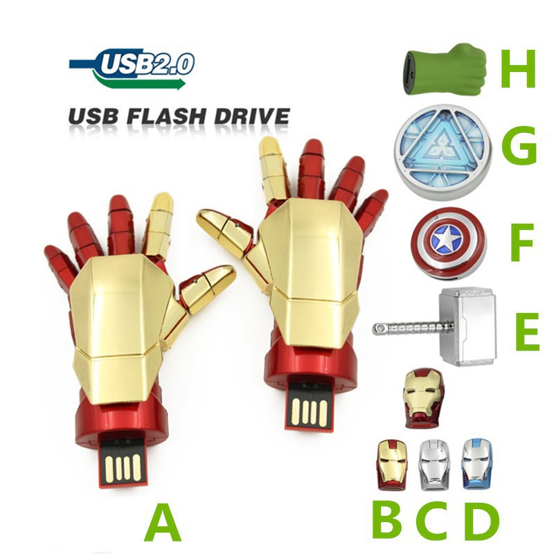 Flash Disk USB 1TB Bentuk Iron Man Warna Hijau