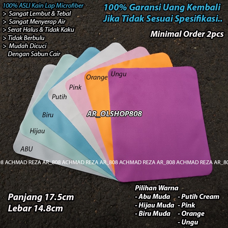 Kain Lap Microfiber ORIGINAL Lap Pembersih Lensa Microfiber Tebal Halus Lap Kacamata Hp Kamera