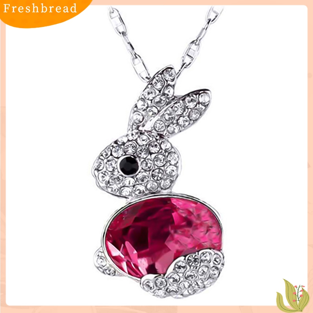 [TERLARIS]Women Fashion Delicate Rhinestone Little Rabbit Pendant Sweater Necklace Jewelry