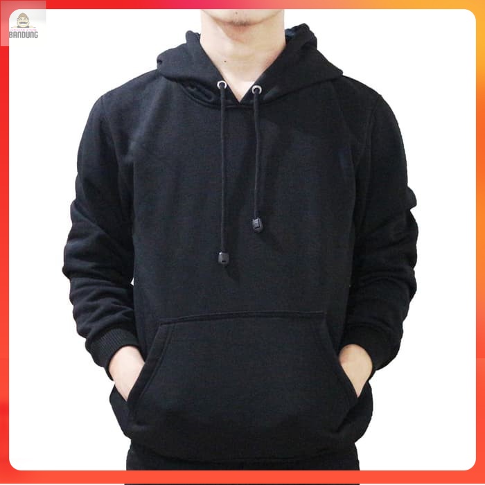 SWEATER HOODIE JUMPER POLOS PRIA WANITA HITAM / Hoodie Polos Hitam Pria Wanita
