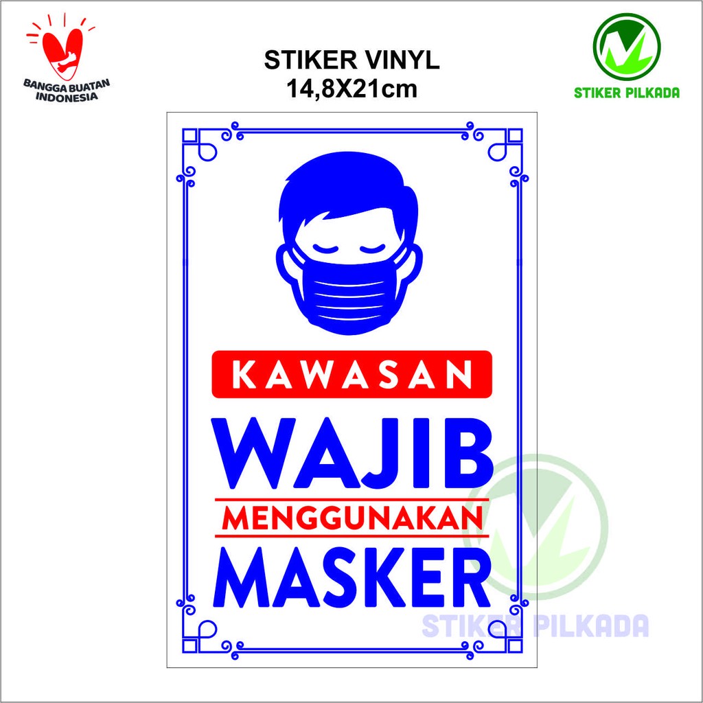 

STIKER VINYL KAWASAN WAJIB MASKER PUTIH