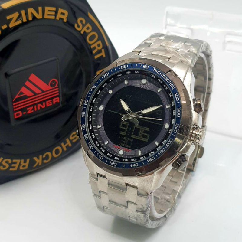JAM TANGAN PRIA DZINER 8032 RANTAI STAENLESS STELL