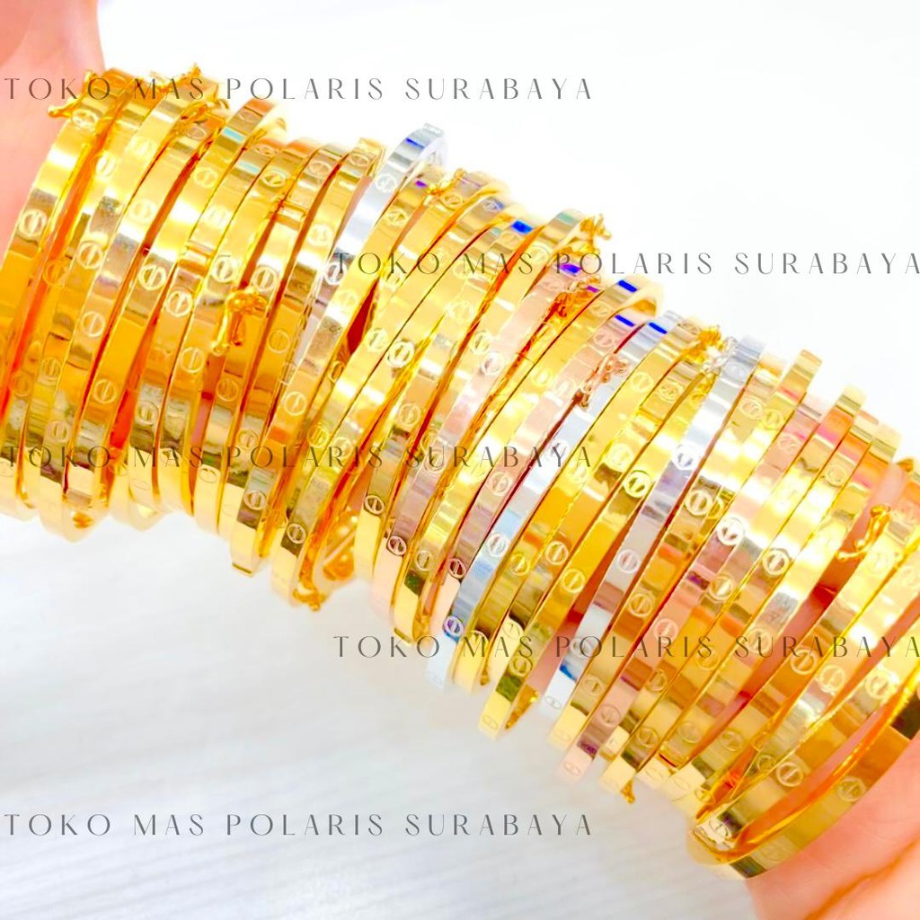 Gelang Bangle CTRR Bracelet Perhiasan Emas Kuning Kadar 375 8KGK11A