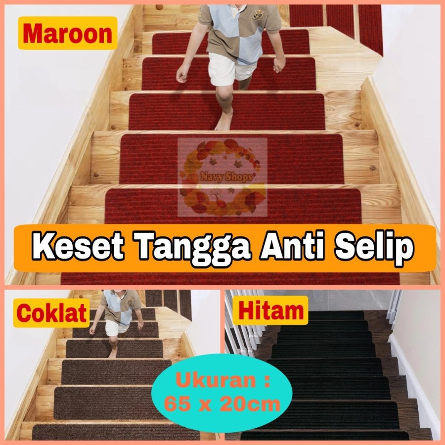 NA - Keset Tangga Anti Selip Dekorasi Tangga Rumah Stair Tread Mats