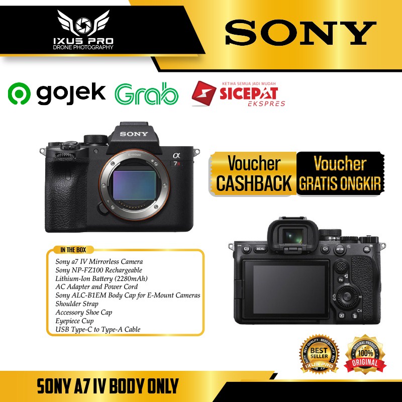 Sony A7IV Body Only - Sony A7 IV - Sony A7M4 - Sony A7 Mark IV BO