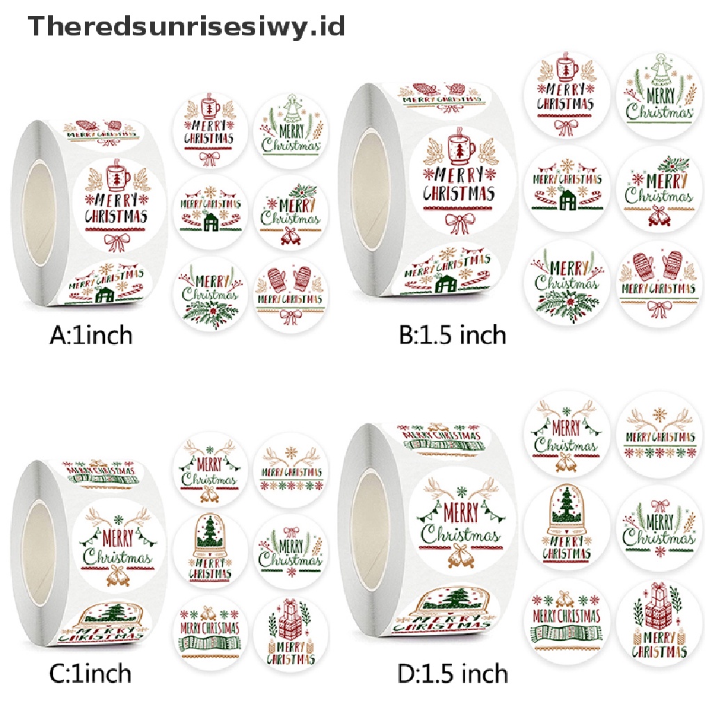 # Alat Rumah Tangga # 500pcs Stiker Perekat Desain Merry Christmas Untuk Dekorasi Pesta