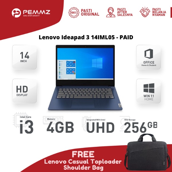 lenovo ideapad slim 3i 14iml05   paid   i3 10110u   ssd 256gb   abyss blue