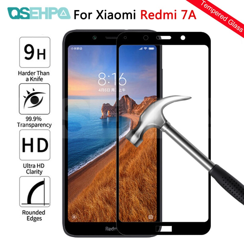 PROMO Tempered Glass XIAOMI Redmi 7, Redmi 7A NEW TG Layar Full Cover Black Premium Anti Gores Kaca