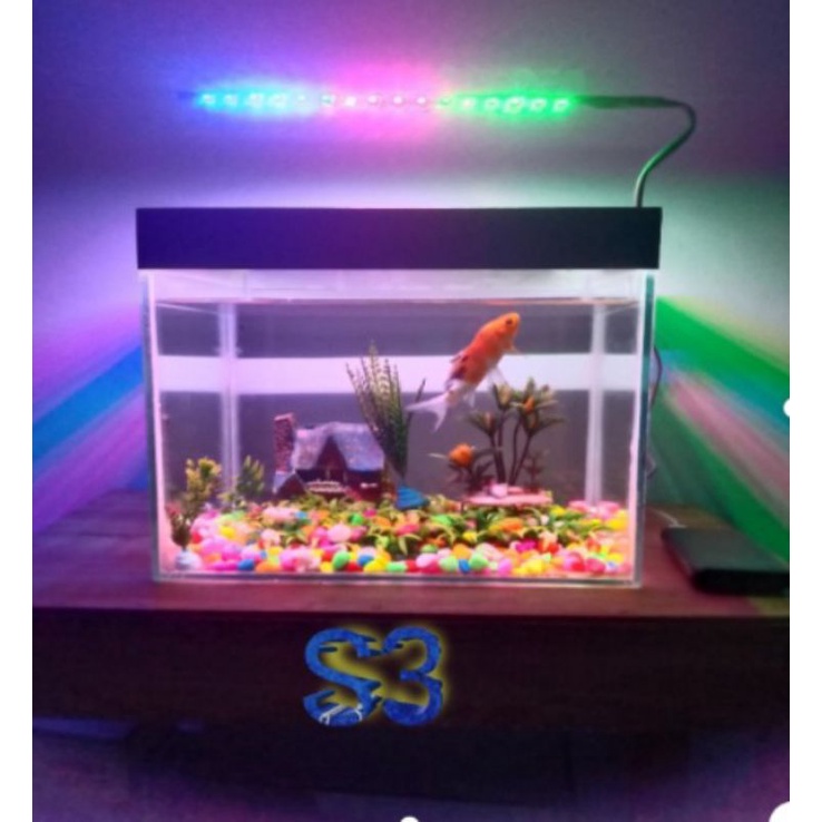 Lampu Aquarium Biru Pink Hijau 16 led kabel usb 5 volt  Lampu Aquascape lampu Chana lampu Aquarium M