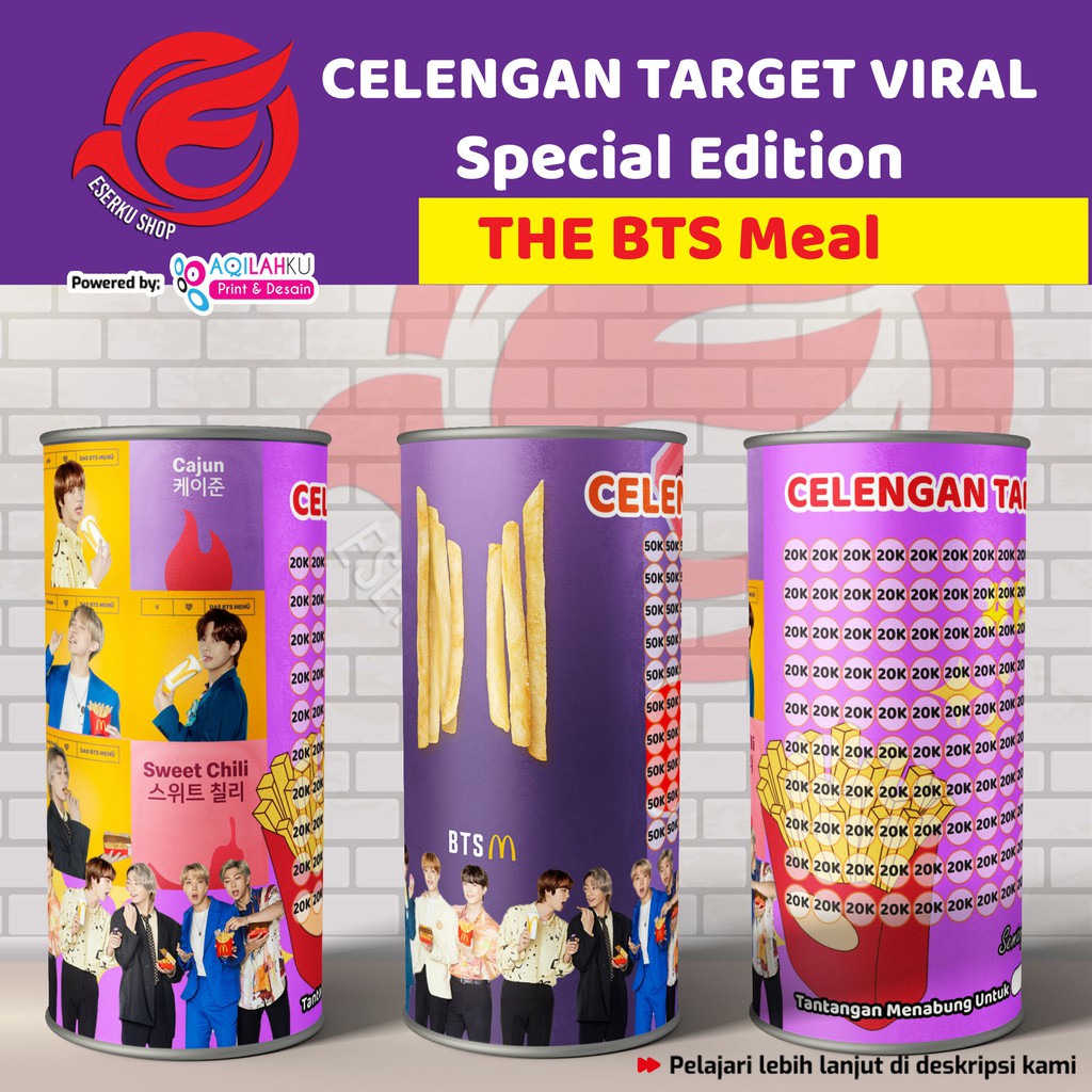 SPECIAL EDITION BTS CELENGAN TARGET / TABUNGAN TARGET / CELENGAN VIRAL DESAIN KEREN