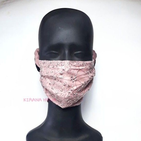 Masker Brokat Tali Serut Model 3 Ply | Masker Kekikinian