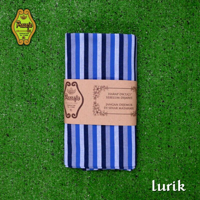 tenun lurik garis kristin biru