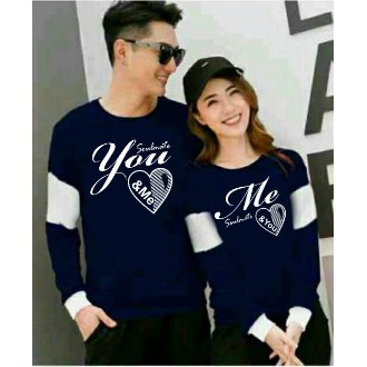 couple kaos murah baju pasangan serasi berkualitas lengan panjang Fit L Kaos kapel Soulmate 2021