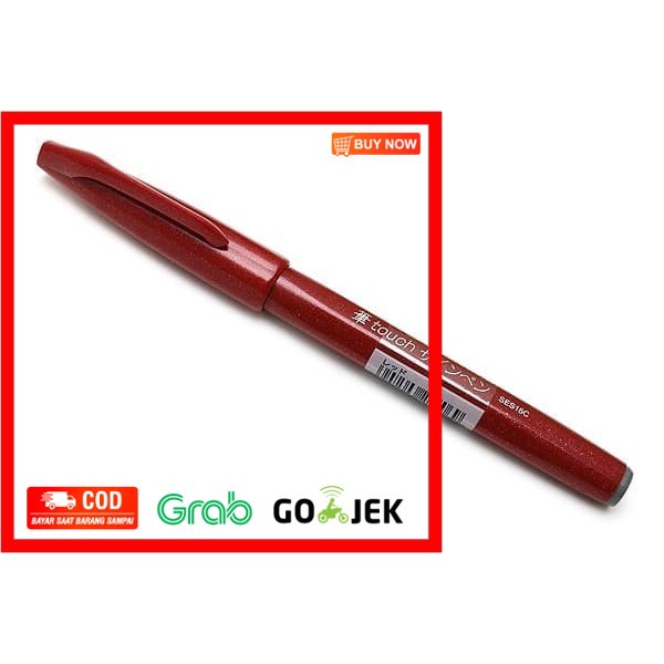 

(BISA COD) Pentel Touch Brush Sign Pen - Red