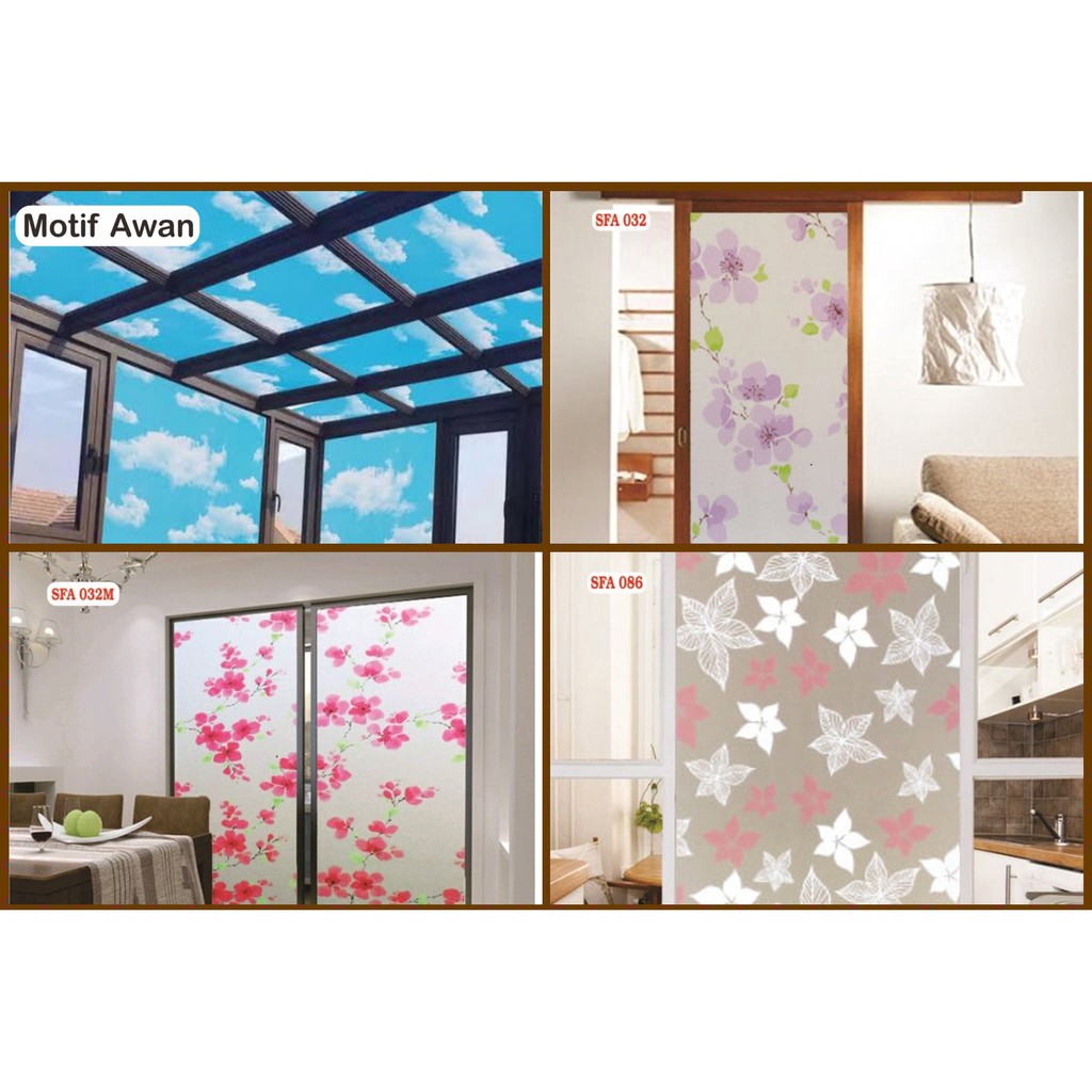 STIKER KACA MOTIF / STICKER KACA MOTIF L90 / WINDOWS STICKER MOTIF
